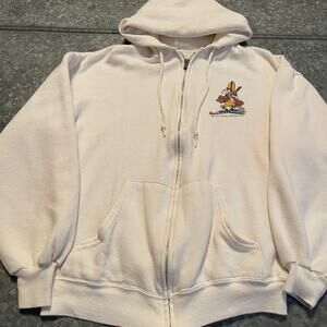 Vintage 70s Goofy Walt Disney Productions Full Zip Hoodie Sweatshirt Small White